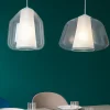Lampadari Moderni-Top Light lampadario moderno bianco per soggiorno due vetri trasparenti