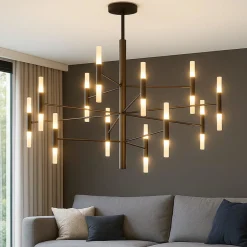 Lampadari Moderni-Top Light lampadario nero space 12 bracci design moderno