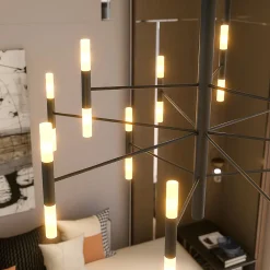 Lampadari Moderni-Top Light lampadario nero space 12 bracci design moderno