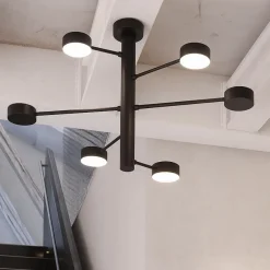 Lampadari Moderni-Top Light lampadario octopus nero 6 luci orientabili moderno