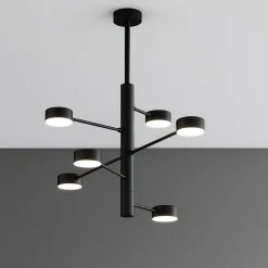 Lampadari Moderni-Top Light lampadario octopus nero 6 luci orientabili moderno