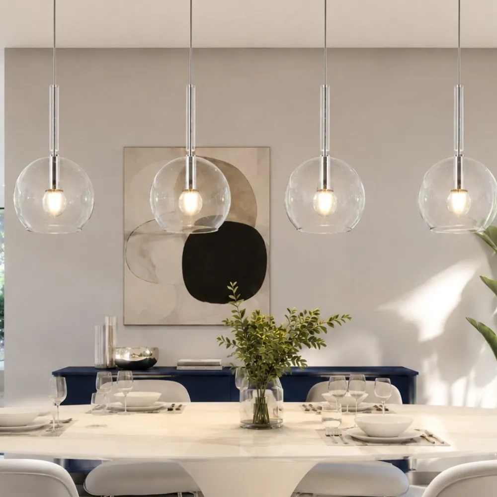 Lampadari Cucina-Top Light lampadario per cucina vetri trasparenti