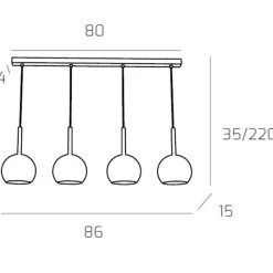 Lampadari Cucina-Top Light lampadario per cucina vetri trasparenti