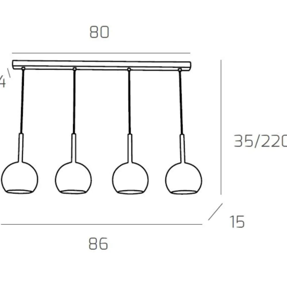 Lampadari Cucina-Top Light lampadario per cucina vetri trasparenti