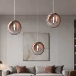 Lampadari Moderni-Top Light Toplight lampadario per soggiorno sfere vetro rame