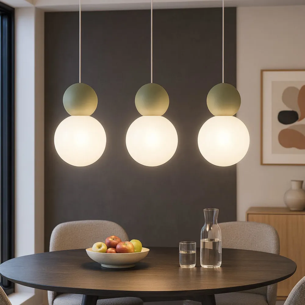 Lampadari Cucina-Top Light lampadario per tavolo cucina cucina cottage 3 luci sfere verdi