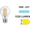 Lampadine Led-Top Light Toplight lampadina led e27 10w 4000k 1520 lumen vetro trasparente