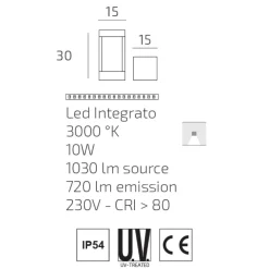 Lampioni Da Giardino-Top Light lampioncino da giardino monaco antracite led 10w 3000k ip54