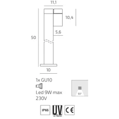 Lampioni Da Giardino-Top Light lampioncino da giardino oslo luce orientabile gu10 antracite ip65