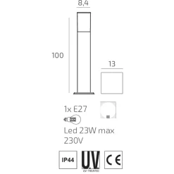 Lampioni Da Giardino-Top Light lampione corten da giardino nizza moderno ip44