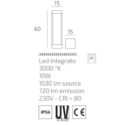 Lampioni Da Giardino-Top Light lampione da esterno monaco antracite moderno led 10w 3000k