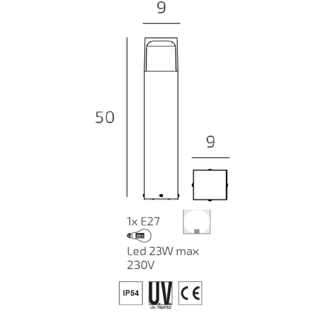 Lampioni Da Giardino-Top Light lampione da giardino york moderno antracite ip54