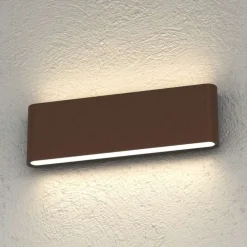 Applique Da Esterno-Top Light lima applique corten da esterno biemissione luce ip54
