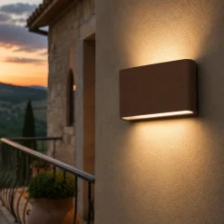 Applique Da Esterno-Top Light lima applique per esterni moderna corten led 10w cct