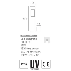 Lampioni Da Giardino-Top Light lisbona lampione da giardino moderno antracite led 12w 3000k ip65