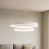 Lampadari Moderni-Top Light malika lampadario moderno bianco design doppio anello led 70w cct