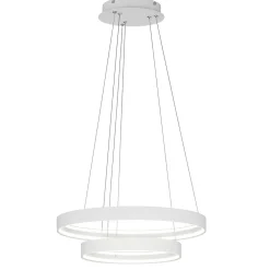 Lampadari Moderni-Top Light malika lampadario moderno bianco design doppio anello led 70w cct