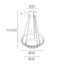 Lampadari Moderni-Top Light malika lampadario moderno bianco design doppio anello led 70w cct