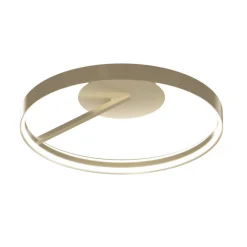 Plafoniere Moderne-Top Light malika plafoniera rotonda oro champagne per soggiorno led 42w cct