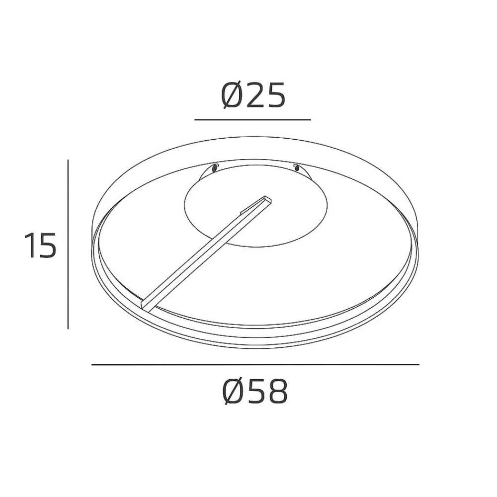 Plafoniere Moderne-Top Light malika plafoniera rotonda oro champagne per soggiorno led 42w cct