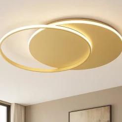 Plafoniere Moderne-Top Light mercury plafoniera moderna per cucina cerchi oro led 65w cct
