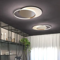 Plafoniere Moderne-Top Light mercury plafoniera moderna per cucina cerchi oro led 65w cct