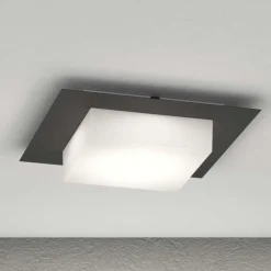 Plafoniere Da Esterno-Top Light miami nera plafoniera per esterni quadrata moderna