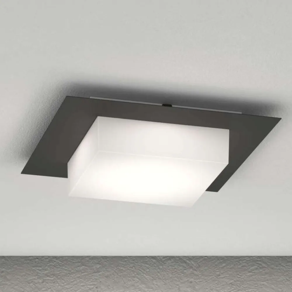 Plafoniere Da Esterno-Top Light miami nera plafoniera per esterni quadrata moderna