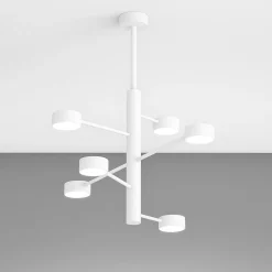 Lampadari Moderni-Top Light octopus bianco lampadario moderno 6 luci orientabili