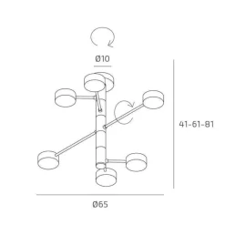 Lampadari Moderni-Top Light octopus bianco lampadario moderno 6 luci orientabili