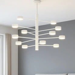 Lampadari Moderni-Top Light octopus lampadario moderno bianco 12 luci orientabili per soggiorno