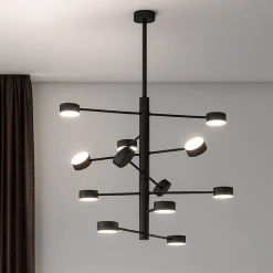 Lampadari Moderni-Top Light octopus lampadario nero moderno 12 luci orientabili per soggiorno
