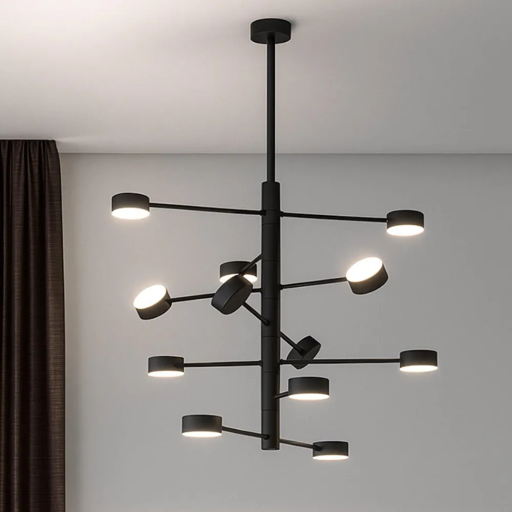 Lampadari Moderni-Top Light octopus lampadario nero moderno 12 luci orientabili per soggiorno