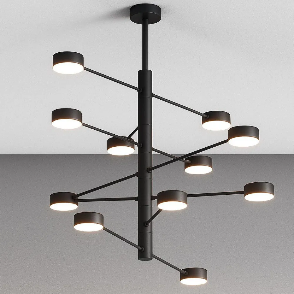 Lampadari Moderni-Top Light octopus lampadario nero moderno 12 luci orientabili per soggiorno
