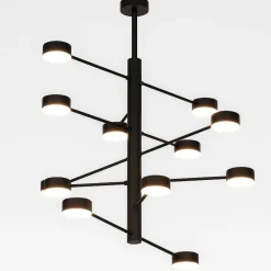 Lampadari Moderni-Top Light octopus lampadario nero moderno 12 luci orientabili per soggiorno