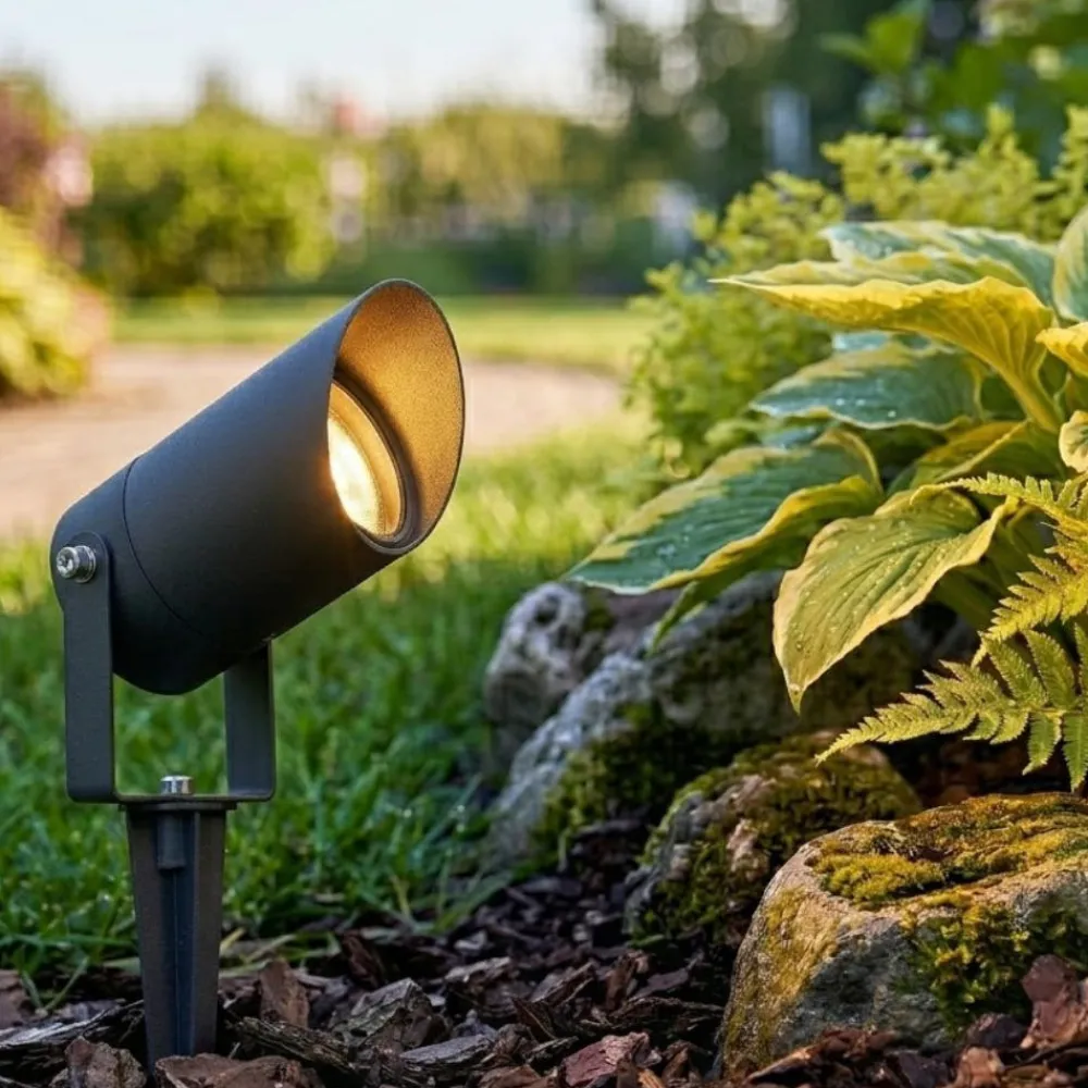 Faretti Da Esterno-Top Light paco faretto con picchetto nero da giardino ip65