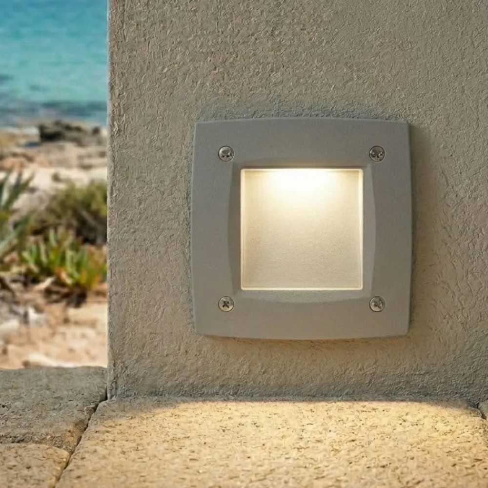 Segnapasso Led-Top Light parma segnapasso led da incasso parete anti corrosione bianco ip66