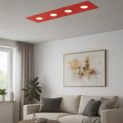 Plafoniere Moderne-Top Light path plafoniera per cucina moderna vetro lucido rosso