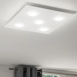 Plafoniere Moderne-Top Light path plafoniera quadrata vetro bianco