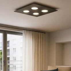 Plafoniere Moderne-Top Light path plafoniera vetro marrone quadrata