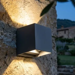 Applique Da Esterno-Top Light perth applique cubo da esterno antracite led cct biemissione