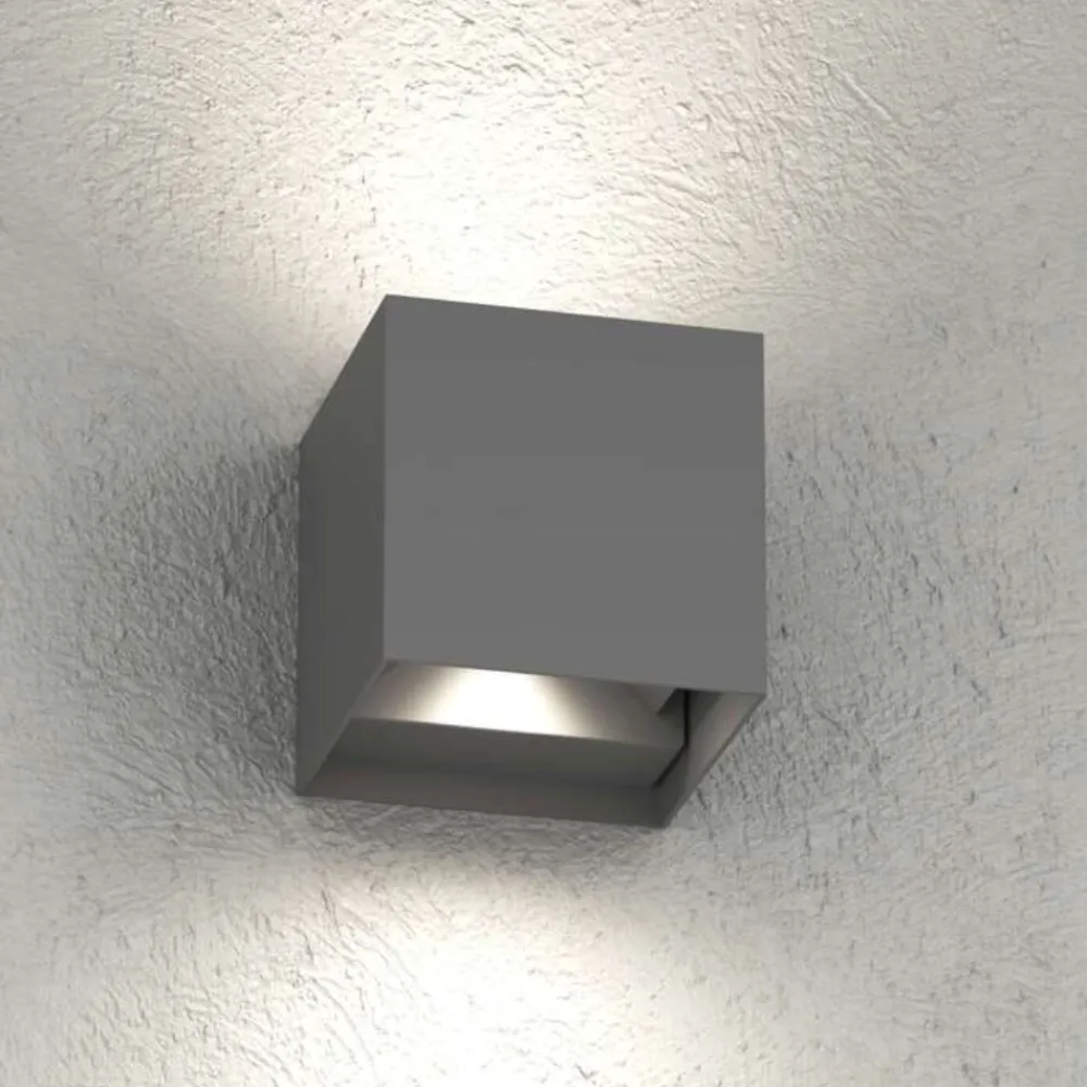 Applique Da Esterno-Top Light perth applique cubo da esterno antracite led cct biemissione