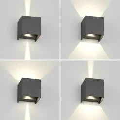 Applique Da Esterno-Top Light perth applique cubo da esterno antracite led cct biemissione