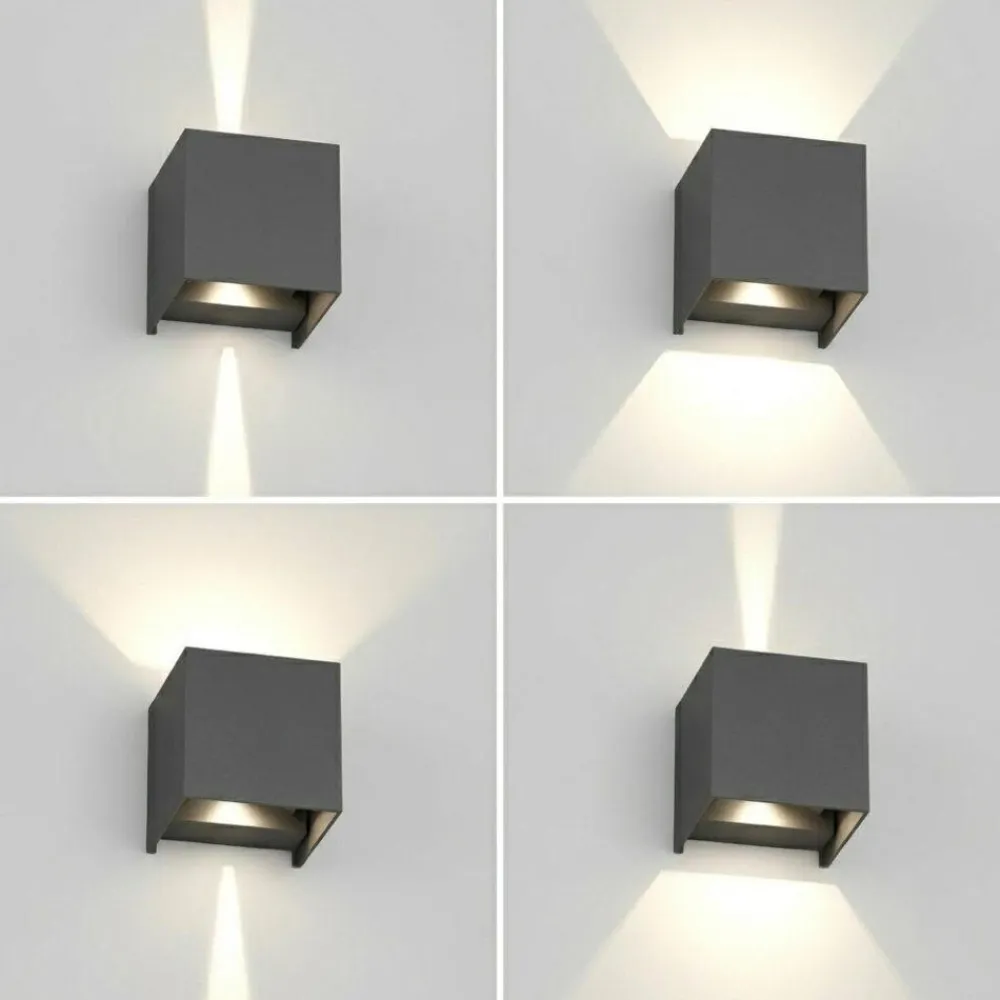 Applique Da Esterno-Top Light perth applique cubo da esterno antracite led cct biemissione