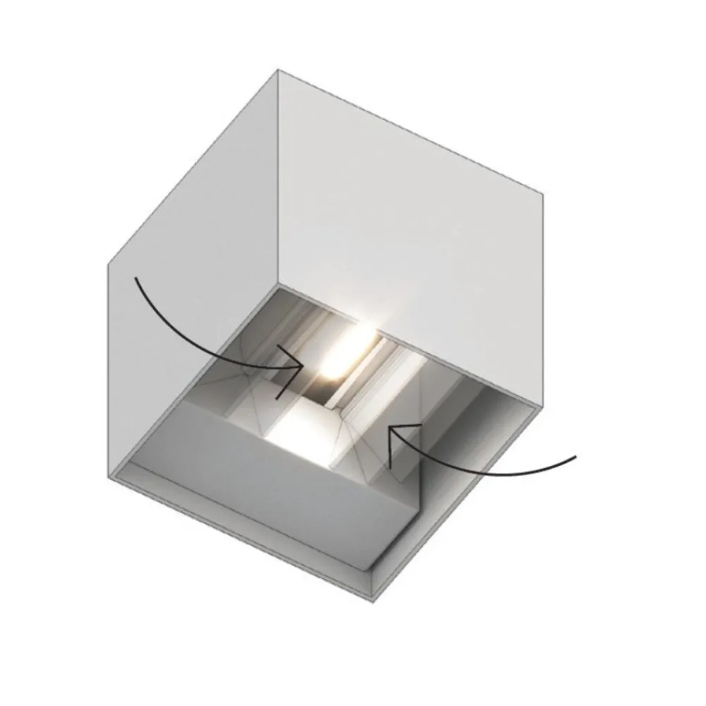 Applique Da Esterno-Top Light perth applique cubo da esterno bianco led 10w cct ip65