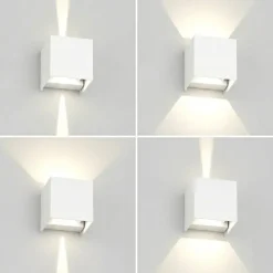 Applique Da Esterno-Top Light perth applique cubo da esterno bianco led 10w cct ip65