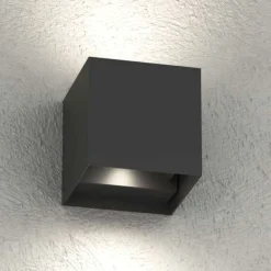 Applique Da Esterno-Top Light perth nera applique da esterno cubo led orientabile cct ip65