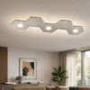 Plafoniere Moderne-Top Light Toplight plafoniera hexagon 3 luci led + 2 placche foglia argento