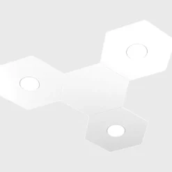 Plafoniere Moderne-Top Light Toplight plafoniera hexagon led 3 luci + 1 piastra moderna metallo bianco