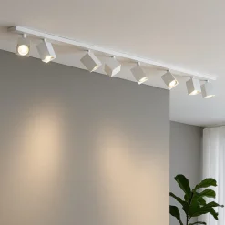 Plafoniere Moderne-Top Light plafoniera kibo bianca da soffitto binario led 7 luci orientabili